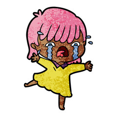 cartoon girl crying