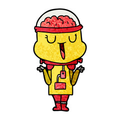 happy cartoon robot shrugging shoulders