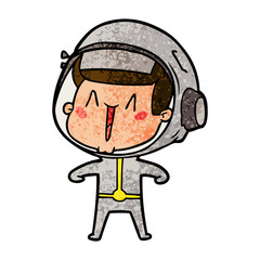 happy cartoon astronaut