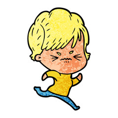 cartoon frustrated woman