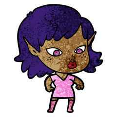 pretty cartoon elf girl