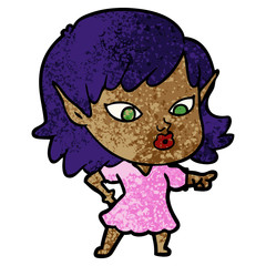 pretty cartoon elf girl