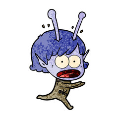 cartoon shocked alien girl