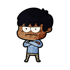 annoyed cartoon boy