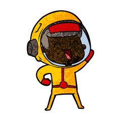 happy cartoon astronaut