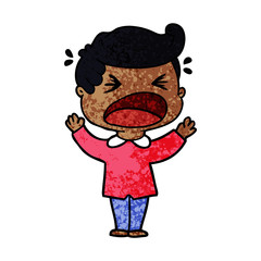 cartoon shouting man