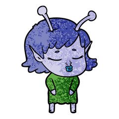cute alien girl cartoon