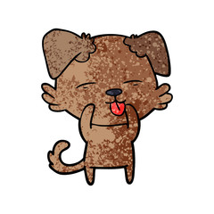 cartoon dog sticking out tongue