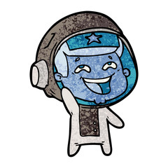 cartoon laughing astronaut