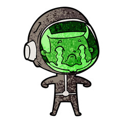 cartoon crying astronaut