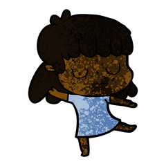 cartoon indifferent woman dancing