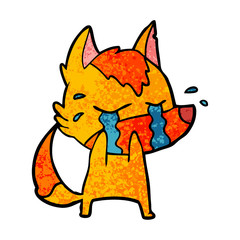 sad little fox cartoon character