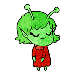 smiling alien girl cartoon