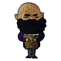 cartoon man with beard frowning