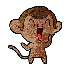 cartoon laughing monkey