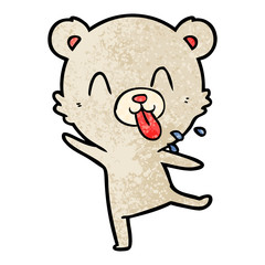 rude cartoon polar bear sticking out tongue