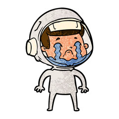cartoon crying astronaut