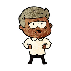 cartoon tired man