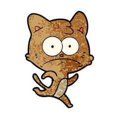 cartoon nervous cat