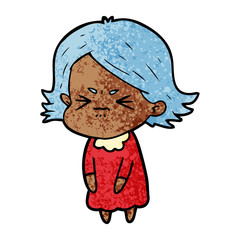 cartoon angry woman