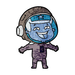 cartoon laughing astronaut