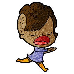 cartoon cool hipster girl talking