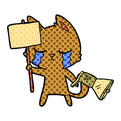 crying cartoon cat