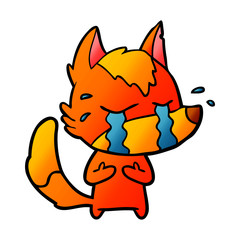 sad little fox cartoon character