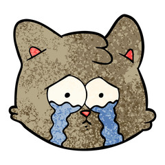 crying cartoon cat face