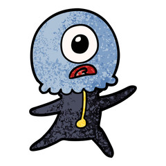 cartoon cyclops alien spaceman