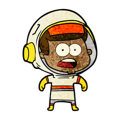 cartoon surprised astronaut