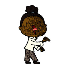 cartoon happy old woman