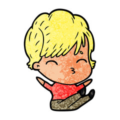 cartoon woman thinking