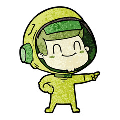 happy cartoon astronaut man
