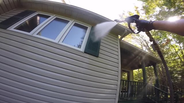 pressure washer pov gopro washing house
