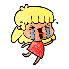 cartoon woman in tears