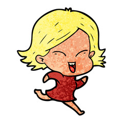 happy cartoon girl