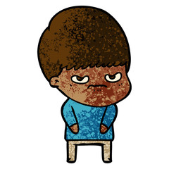 annoyed cartoon boy
