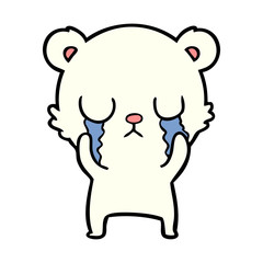 Obraz premium sad little polar bear cartoon