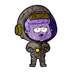 cartoon tired astronaut