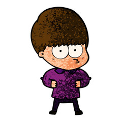 curious cartoon boy