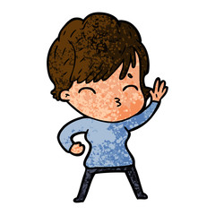 cartoon woman thinking