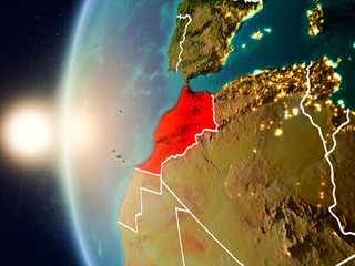 Sunset above Morocco from space