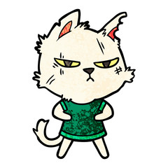 tough cartoon cat