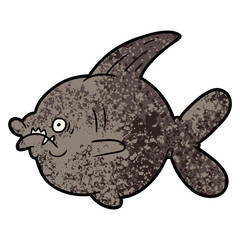 cartoon ugly fish