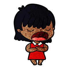 cartoon woman talking loudly