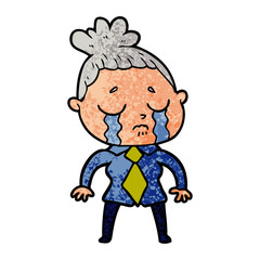 cartoon crying woman
