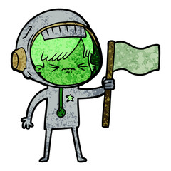 cartoon astronaut woman