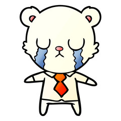 Fototapeta premium sad little polar bear cartoon