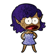 cartoon shocked elf girl